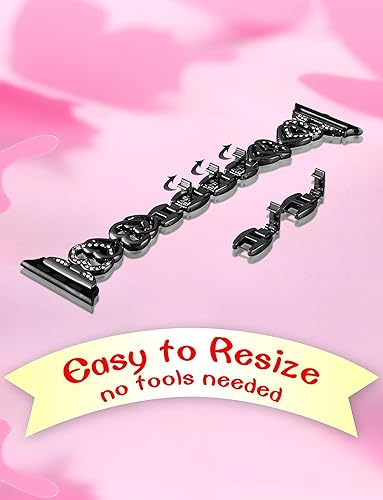 Miniatura 8 de Correa en forma de corazón compatible con Apple Watch Band de 1.496 in, 1.575 in, 1.614 in, 1.654 in, 1.732 in, 1.772 in, 1.772 in, correa de reloj