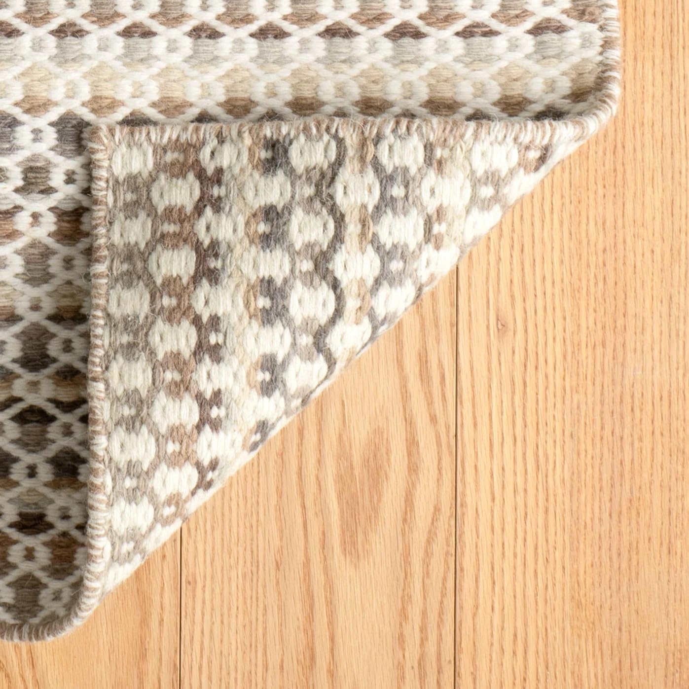 Dash & Albert Poppy Natural Handwoven Wool Rug, 7.5 X 9.5 Feet, Neutral Geometric Pattern - Premium Luxury Hotel Quality Soft Breathable Hypoallergenic Machine Washable Easy Care All Season