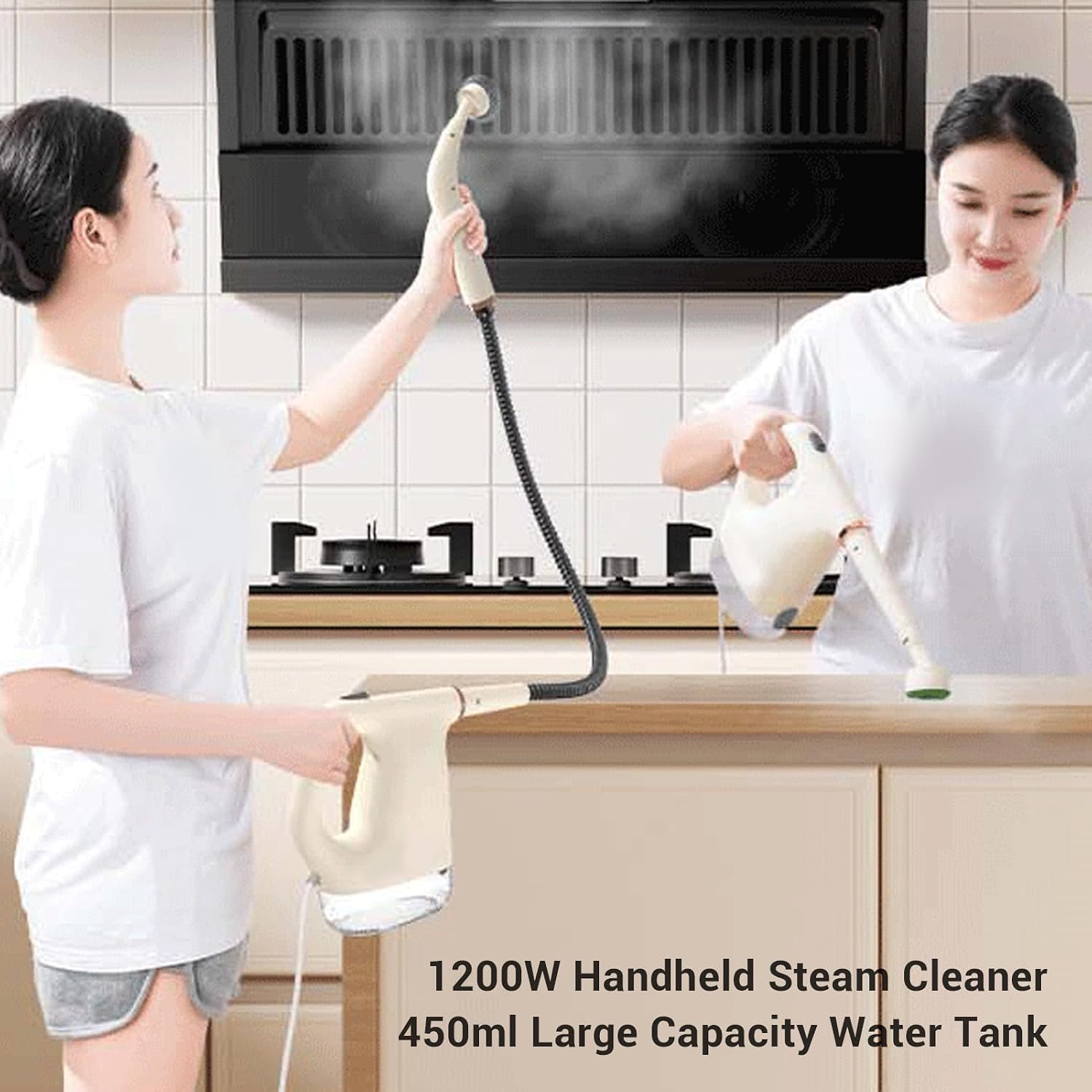 Luocute Powerful 1200W Handheld Steam Cleaner, Compact and Portable Multi Purpose Steam Machine for Home Use, Quick Pressurized Steam with Safe