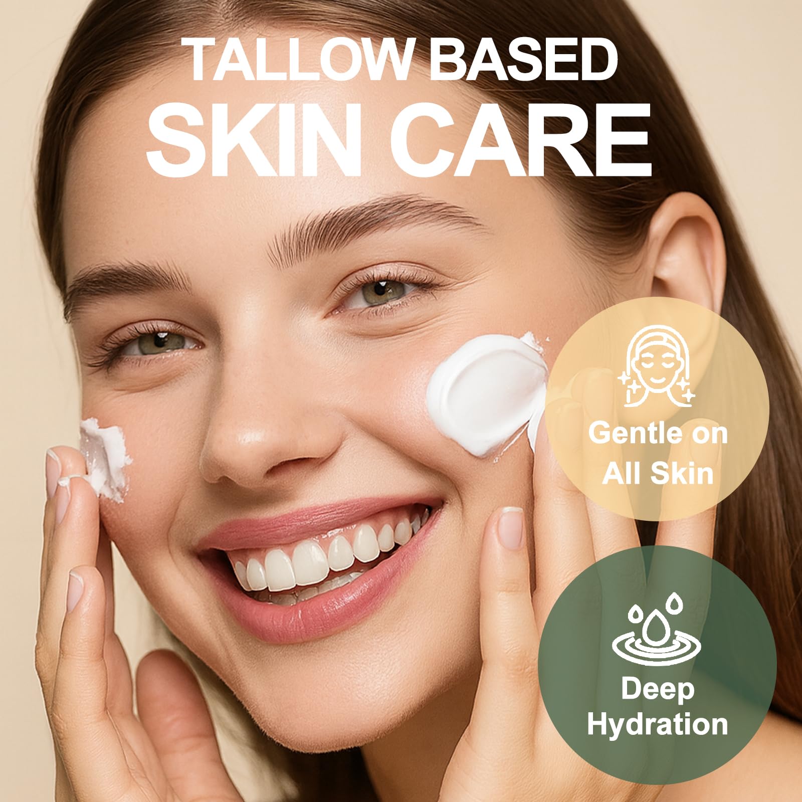 Beef Tallow Skin Care, 100% Organic Grass Fed tallow and honey balm, Face + Body - Image 2