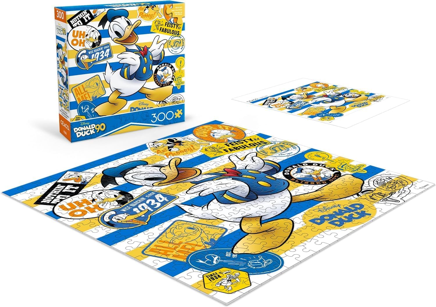 Ceaco - Disney - Donald Duck - 90th Collage - 300 Oversized Piece Jigsaw Puzzle