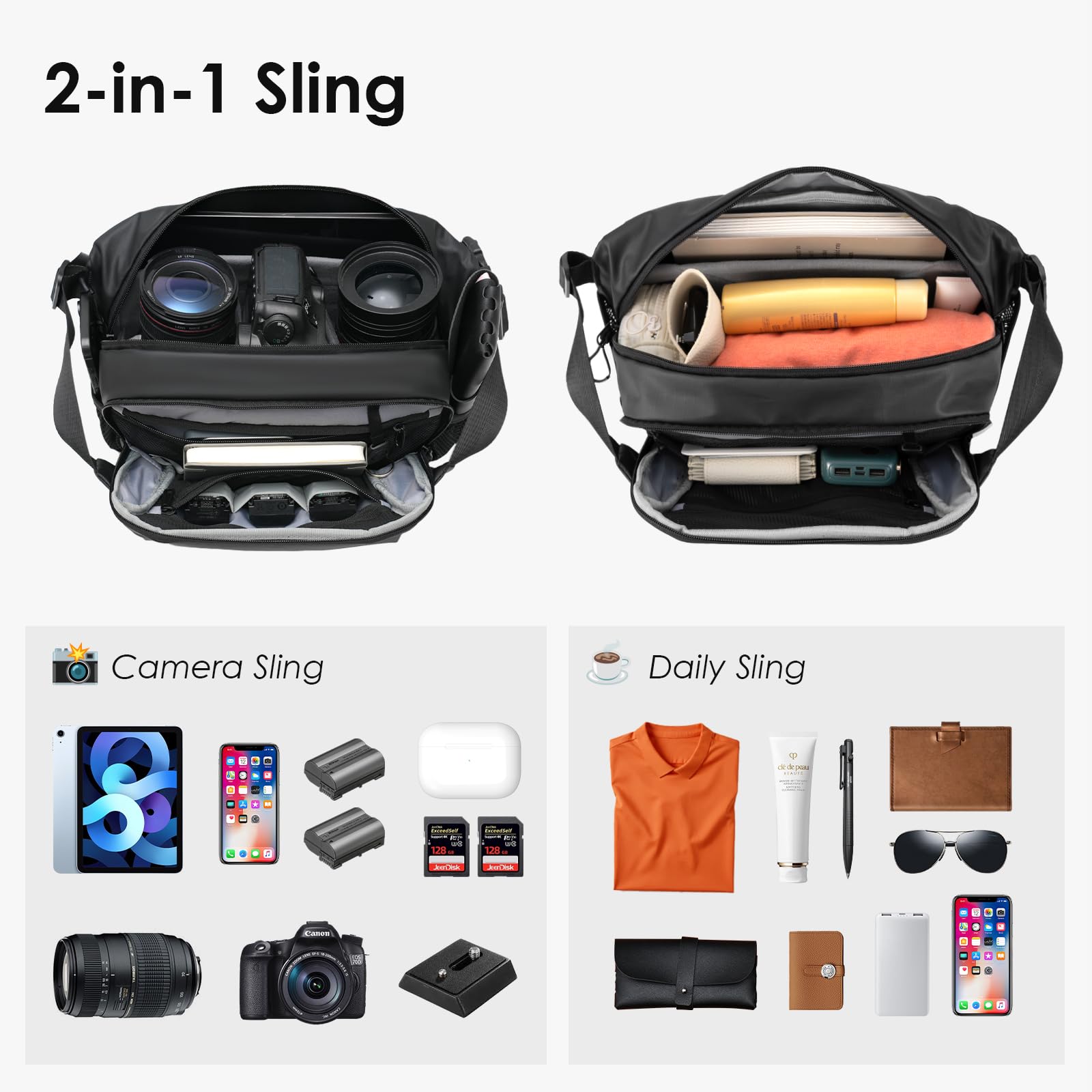 TARION Kameratasche DSLR Messenger Bag Kleine Kameratasche DSLR Schultertasche Kamera Satchel Bag Gadget Bag Crossbody Sling Bag Case für SLR Mireless Kompaktkameras Street Photography