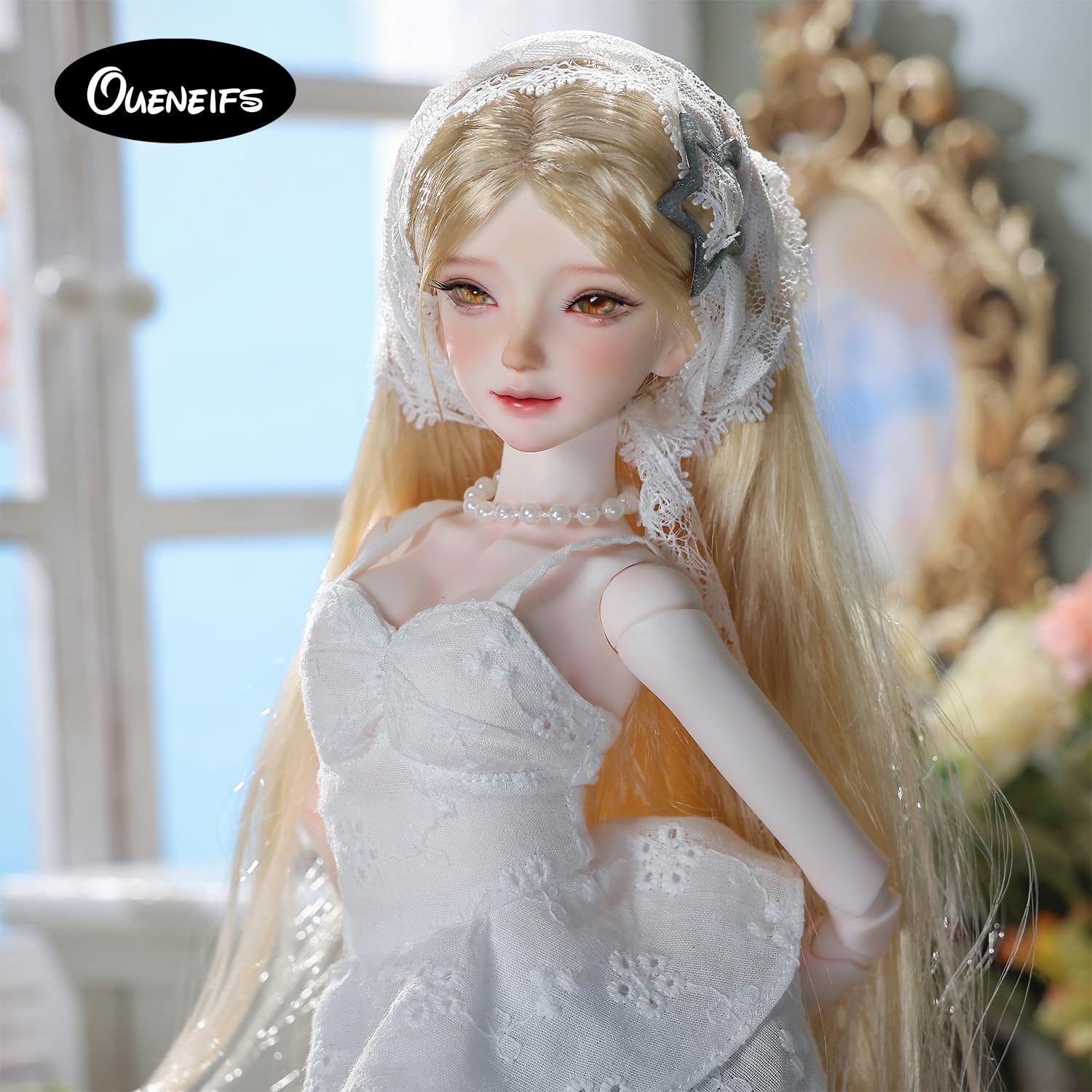 Oueneifs 1/4 Xana Fullset F Bjd Doll zabawka z żywicy dla dzieci w wieku 15 lat (biała górna część odzieży)