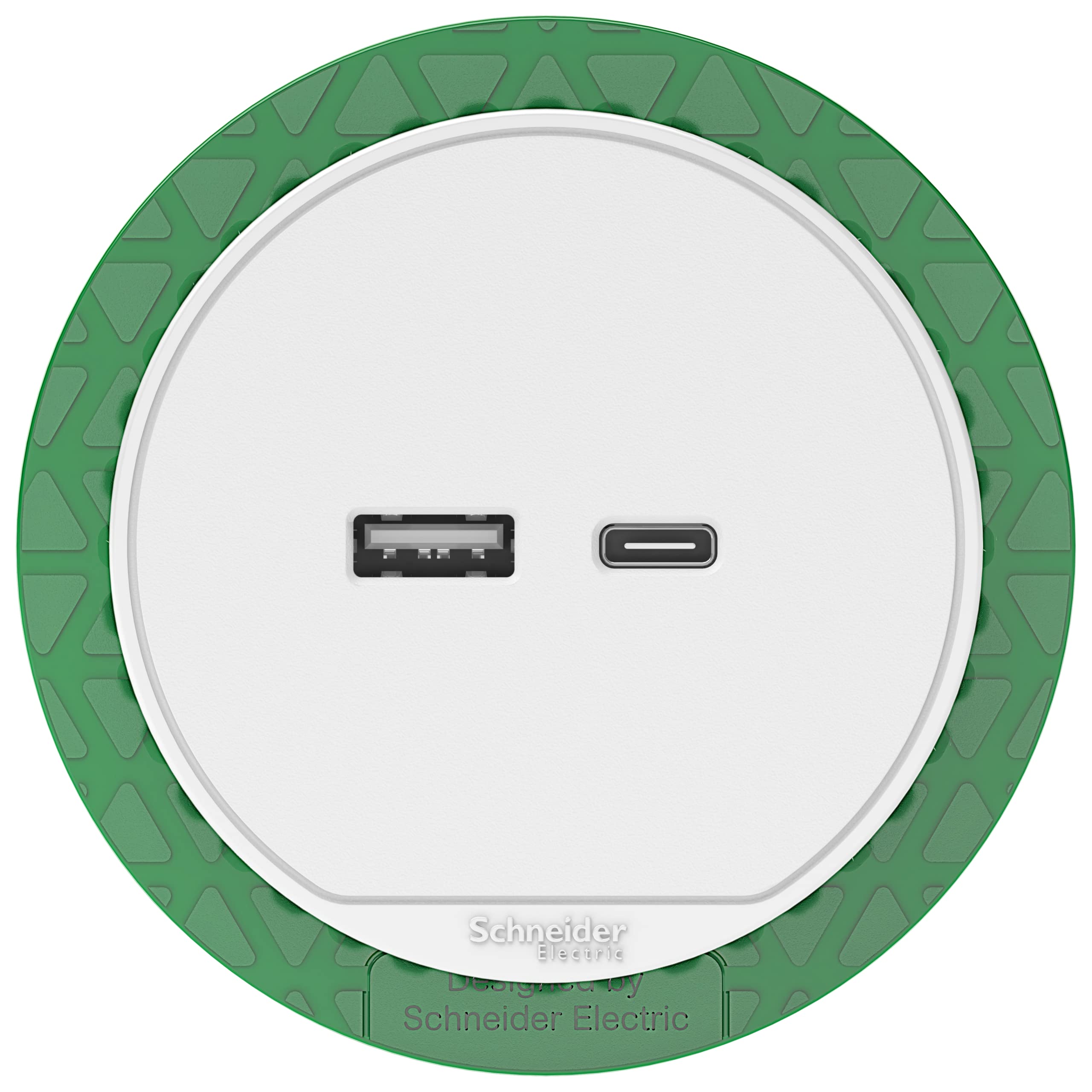 Schneider Electric - Unica System+ - bloc de prise à encastrer XS - USB A+C - câble 2m - blanc - INS44008