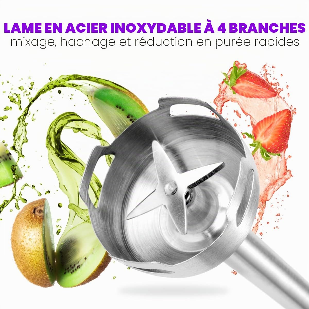 ProfiCook® Mixeur plongeant en acier inoxydable Vainqueur du test avec 1000 watts | | Bâton mixeur avec 4 lames | Acier inoxydable avec poignée ergonomique Soft-Touch | Mixeur PC SM 1094