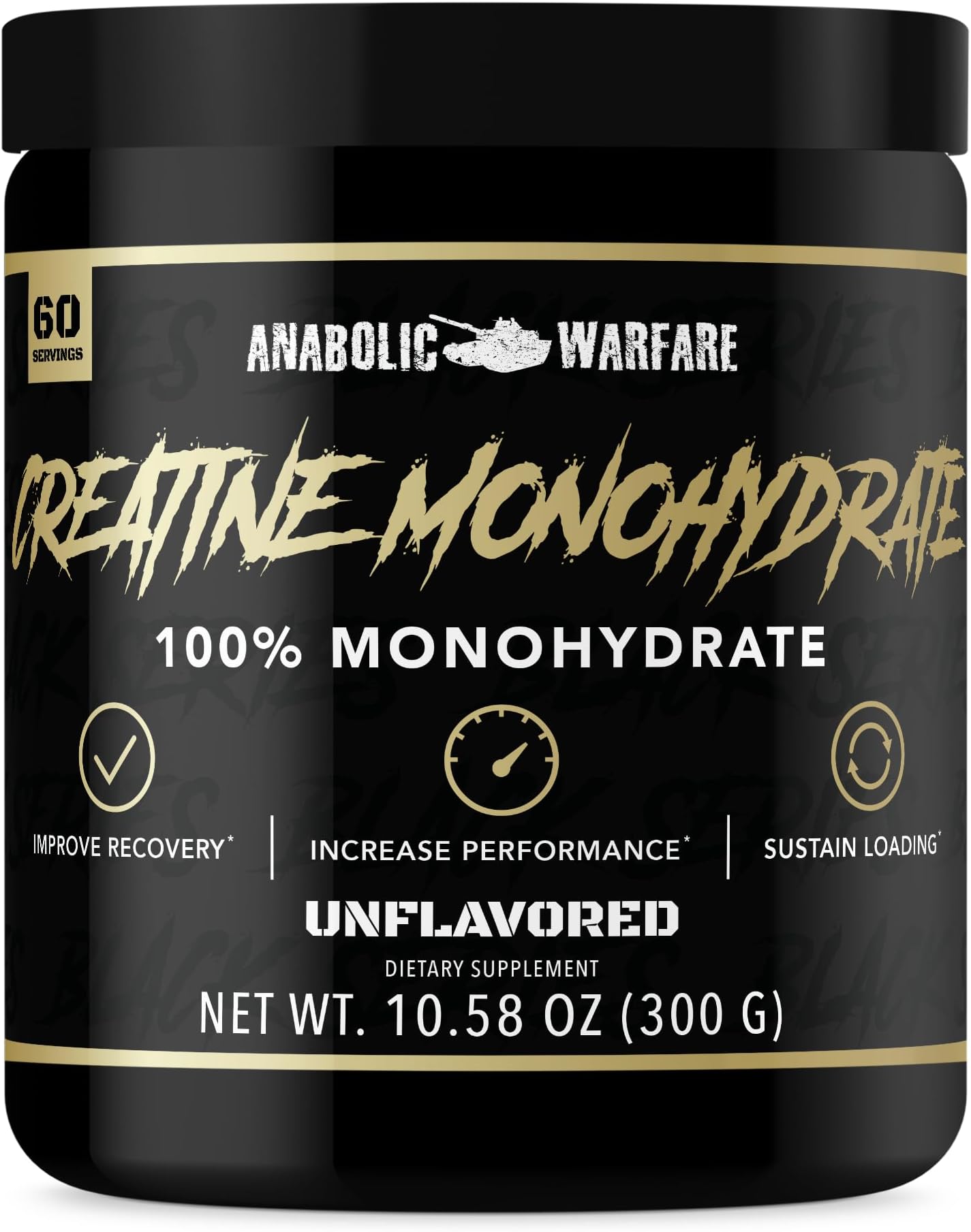 Anabolic Warfare Creatine Monohydrate, Post Workout Recovery, Increase Performance, Sustain Loading, Premium Creatine* (60 servings)
