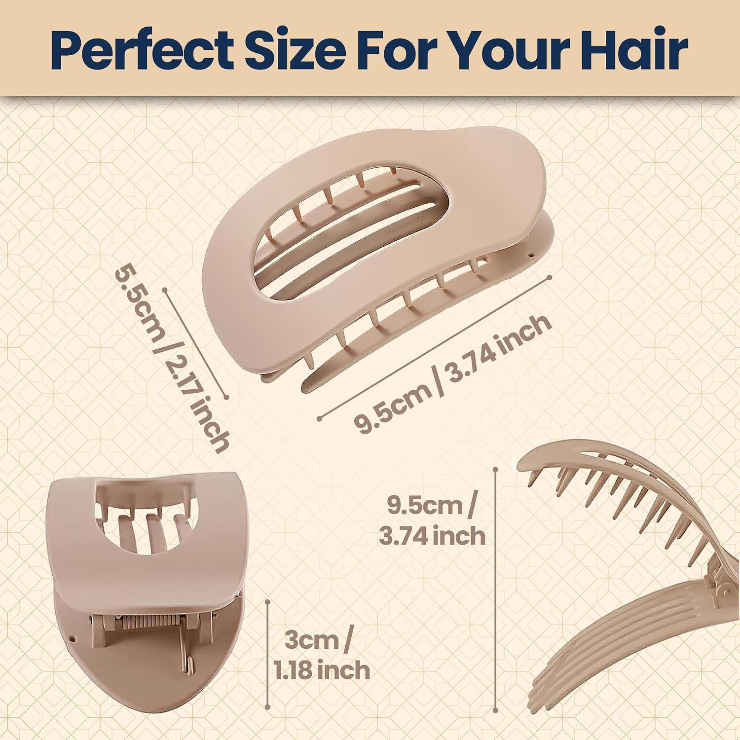 NIBSHOOM Set di 6 mollette per capelli piatte a becco d'anatra, per donne