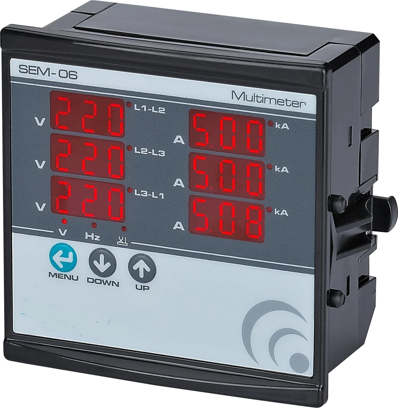 SEM-06 Digital Multimeter Three Phase Volt Ampere Frequency Phase Sequence Display Panel Meter 1Pcs(3CT 200A)