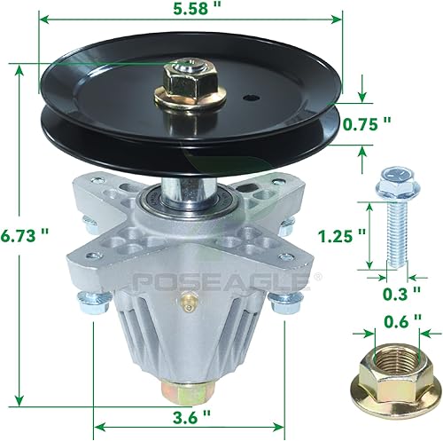 Miniatura 3 de Paquete de 2 conjuntos de husillo 918-06991 preengrasados con correa 954-04060C que reemplazan a 618-06991, 918 06991, 91806991 para Huskee LT4200