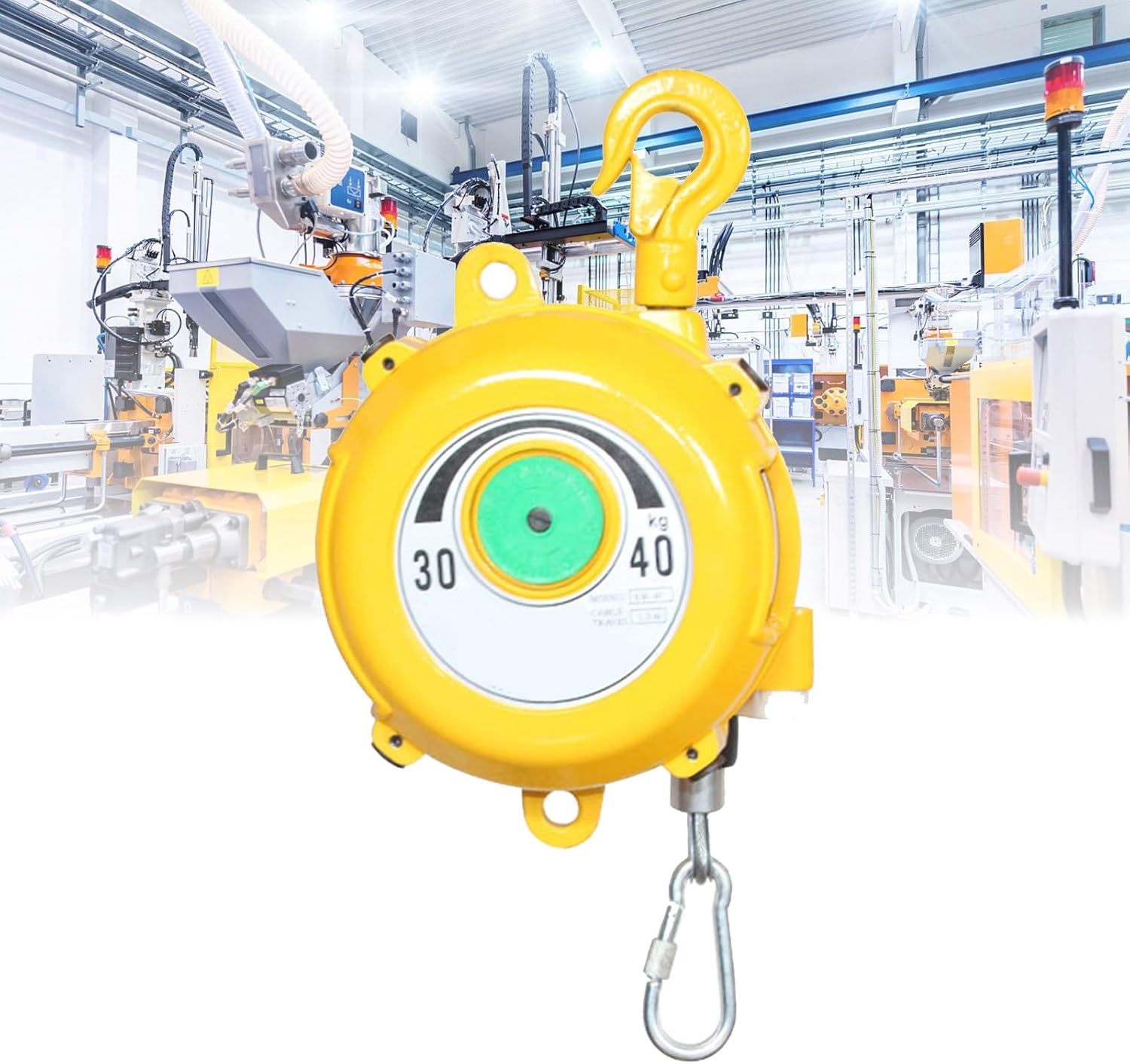 Adjustable Retractable Spring Balancer Tool Holder with Hook & Wire Rope for Workshop & Automotive Equipment, 15-22kg Capacity, Heavy Duty Mechanism