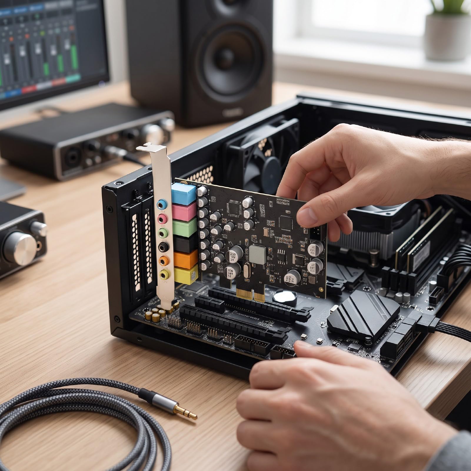 Tarjeta de Sonido PCIe de 7.1 Canales, Soporte de Perfil bajo
