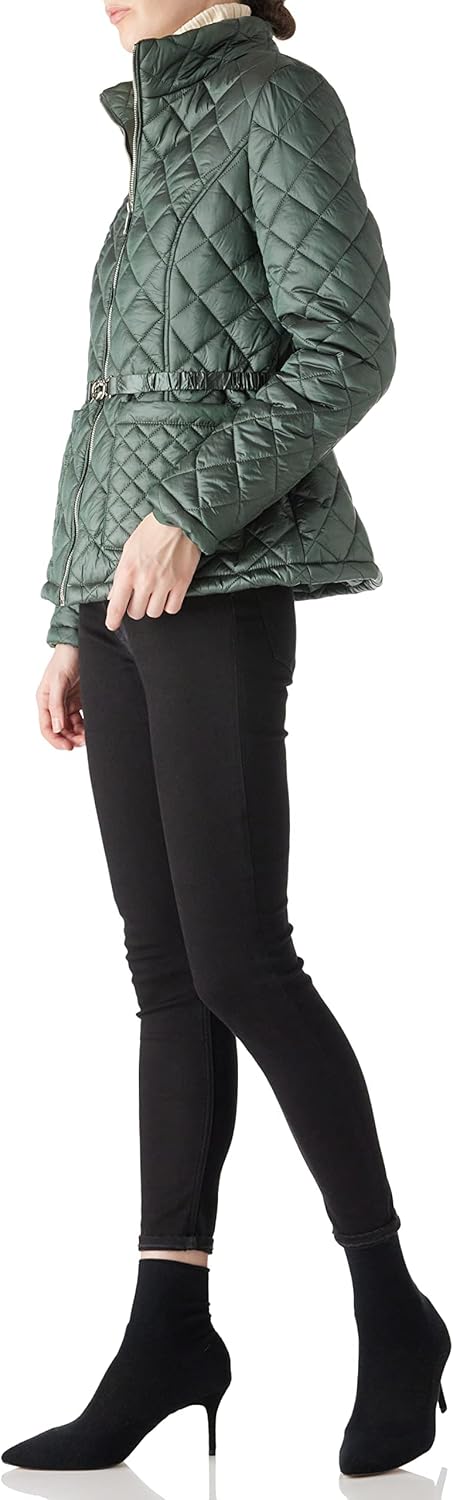 Bellivera Women Lightweight Coat Short Quilted Puffer Long Sleeve Belted Jacket Pockets - Image 5