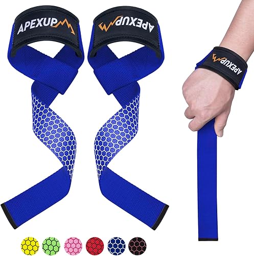 Miniatura 11 de APEXUP Correas de Levantamiento de Pesas para Peso Muerto, Correas de Muñeca para Gimnasio, Correa de Peso Muerto, Correa Antideslizante de Silicona