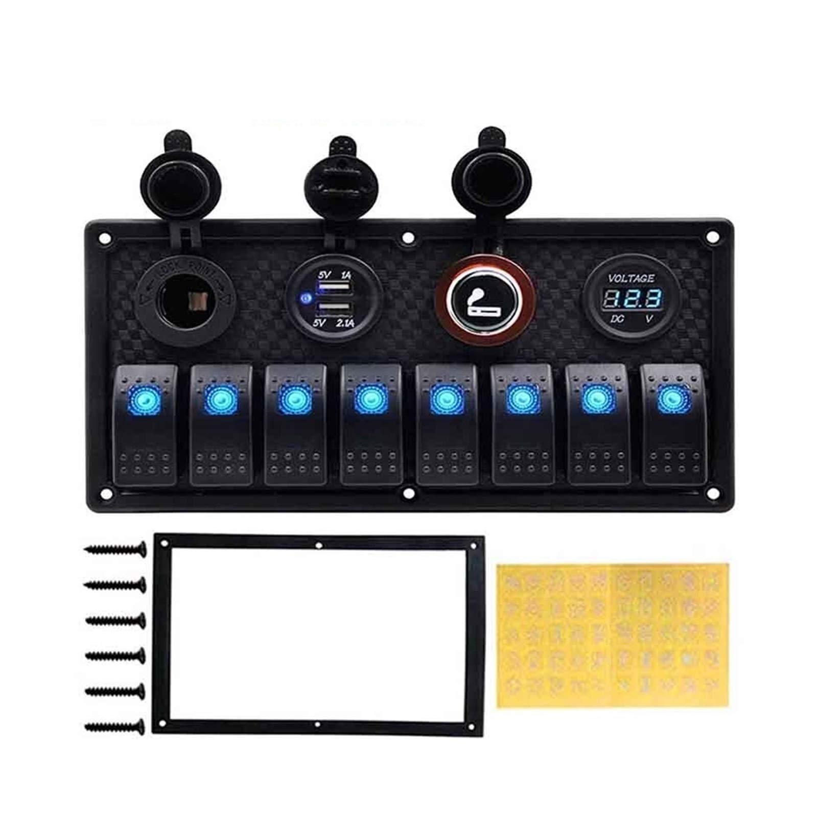 4 5 8 Gang Light Auto Rocker Switch Panel, do samochodu, kampera, łodzi, jachtu, wyłącznika obwodu 12 24 V