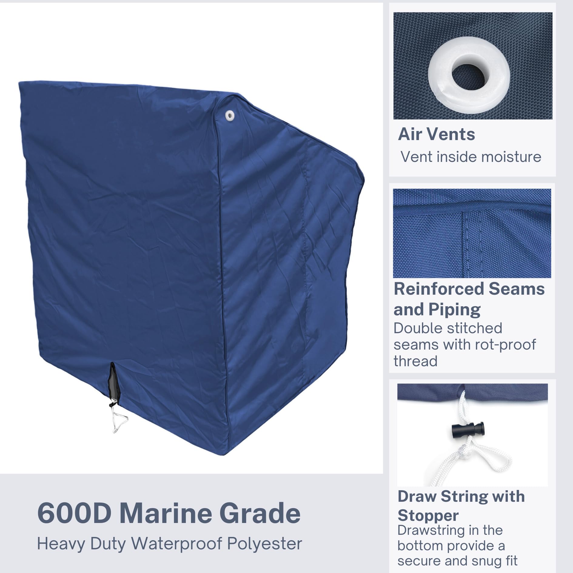 Housse De Console Centrale Pour Bateau - Toile Polyester 600D Résistante Aux UV & Intempéries - Tailles S à XL