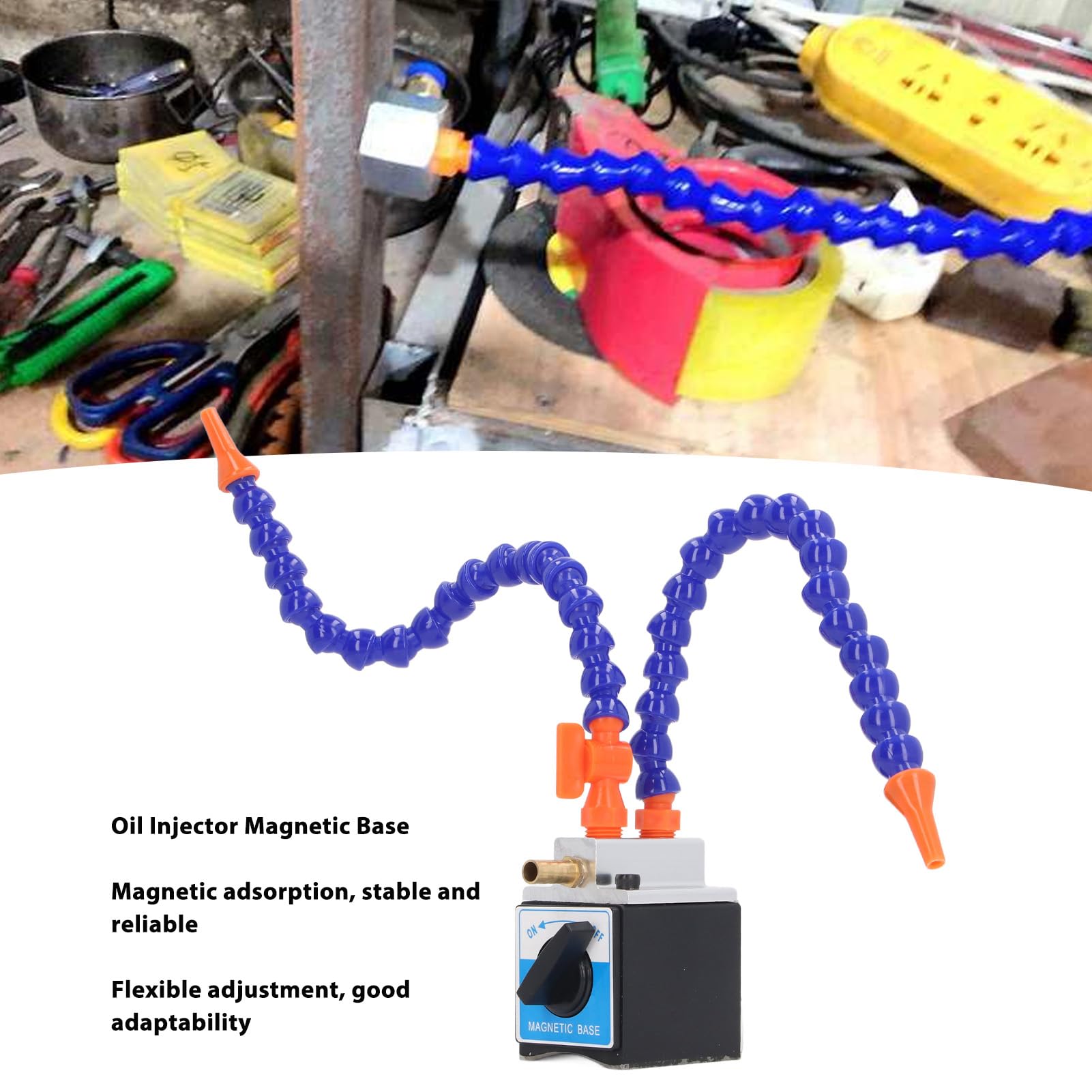 Tyenaza Nebelkühlmittel-Schmiersprühsystem, G1/4 Zoll G1/2 Ausgang, Verstellbarer Magnetfuß, 2 Flexible Kühlmittelrohre, Verstellbarer Magnetfußhalter Für Öleinspritzer