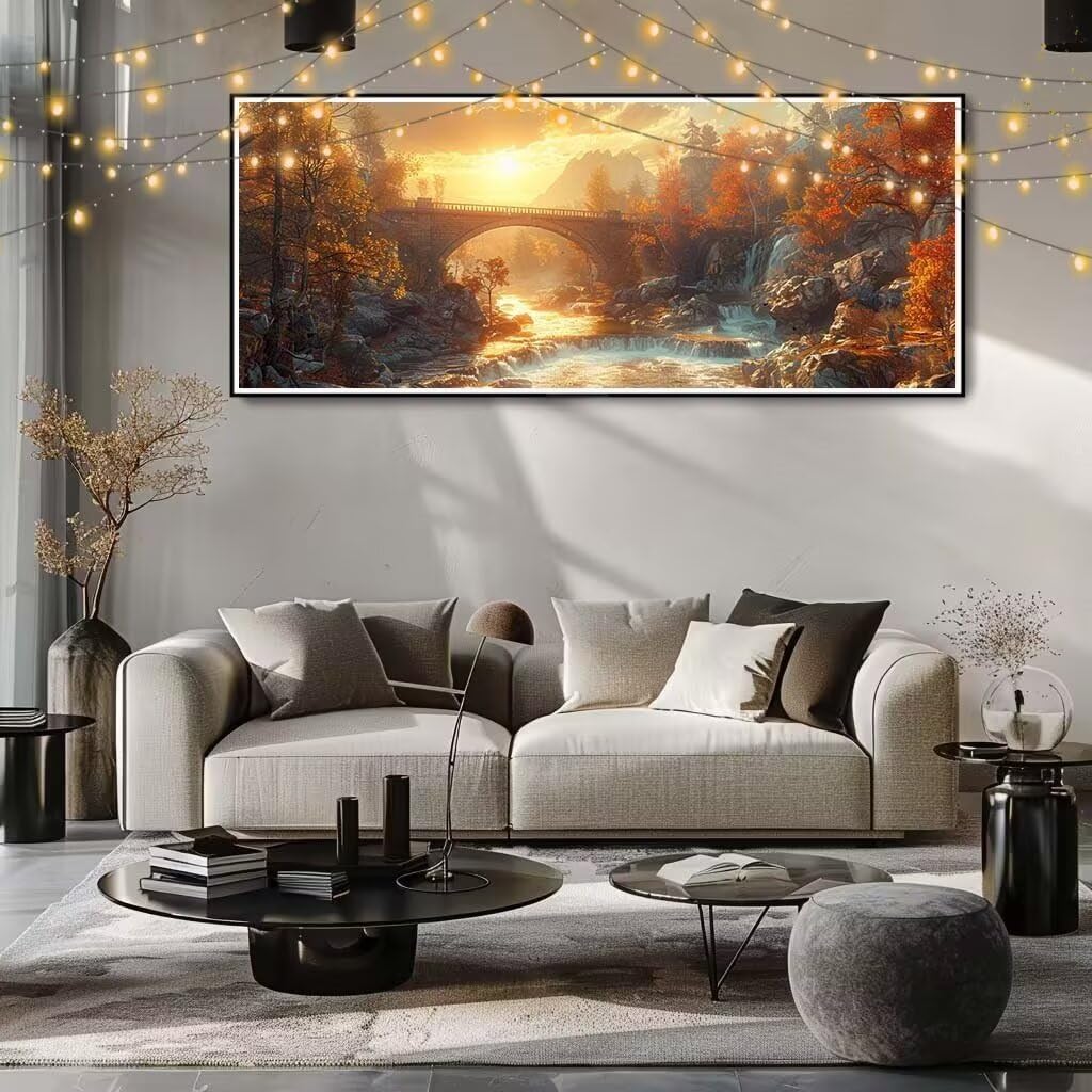 Malarstwo diamentowe 5D, dla dorosłych, wodospad, obraz "zrób to sam", obraz do malowania diamentami dla dzieci, 80 x 160 cm, zestaw do malowania kryształkami, dekoracja ścienna 8E-4827