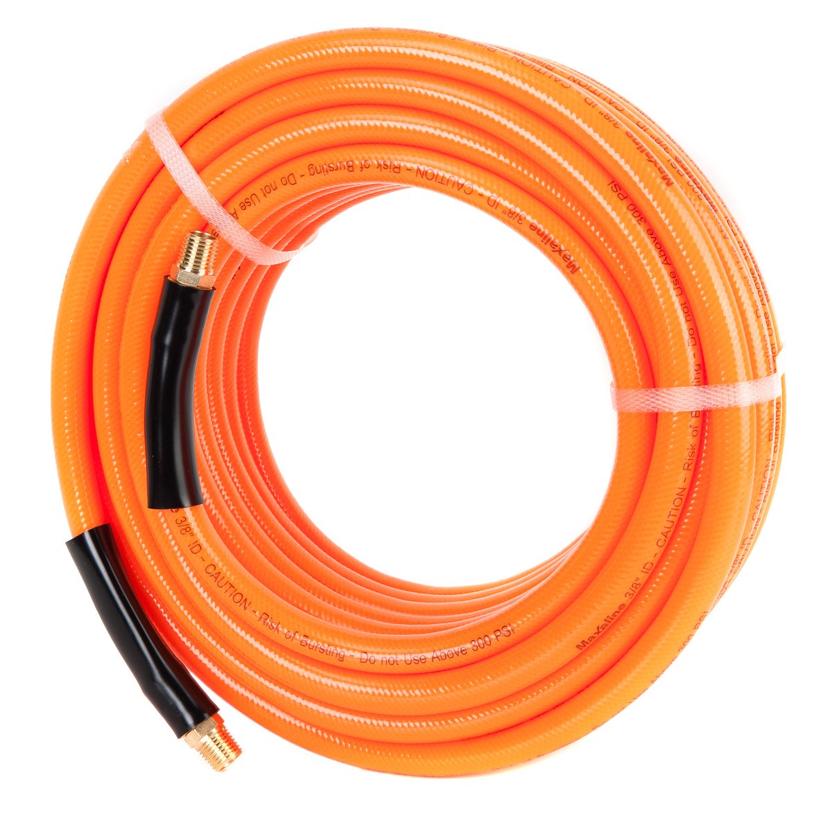Air Hose,Non-Kinking, 3/8in. x 50ft, 300 PSI, 1/4Inch MNPT Brass Ends, Lightweight Compressor Hose, Extreme All-Weather Flexibility