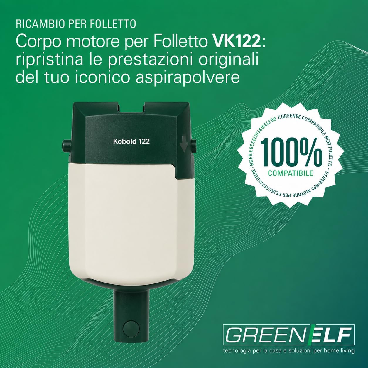 Corpo Motore per Folletto VK122 (RIGENERATO COME NUOVO) - POTENZA 450W - Ricambio per Aspirapolvere VK122 - Installazione Semplice Per Principianti - TESTATO E AFFIDABILE