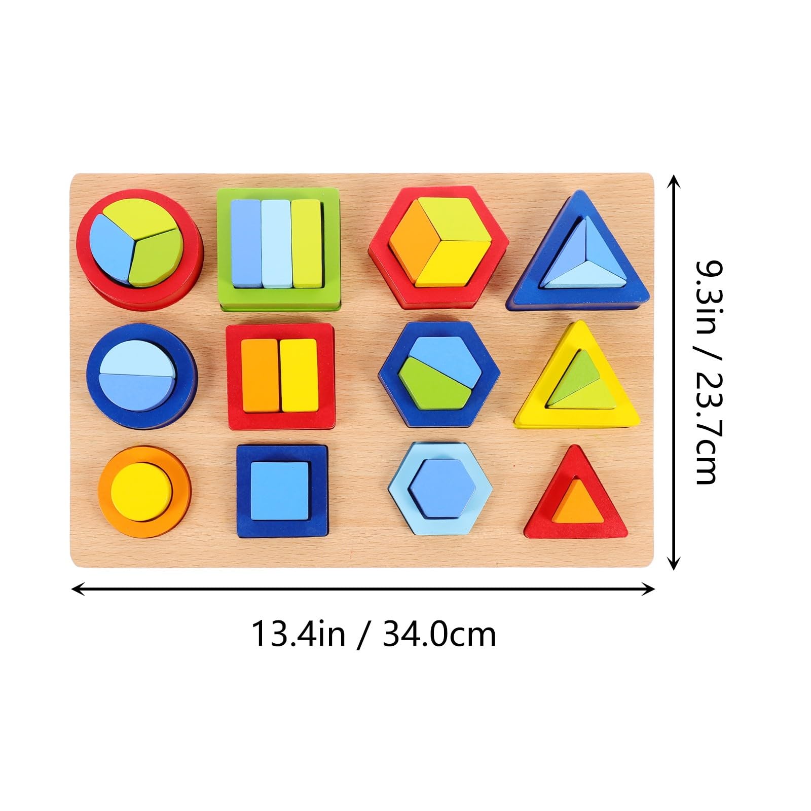 Giocattolo Didattico in Legno per Bambini, Puzzle Montessori Forme Geometriche Superfici Lisce, Gioco Educativo per Prima Infanzia e Sviluppo Cognitivo, Set Creativo