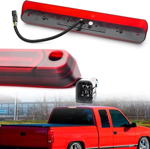 Miniatura 8 de Tercera luz de freno LED de repuesto para 1994 95 96 97 98 99 2000 OBS Chevy C1500 K1500 K2500 CK Extended Cab Trucks Red LED 3rd Brake Center