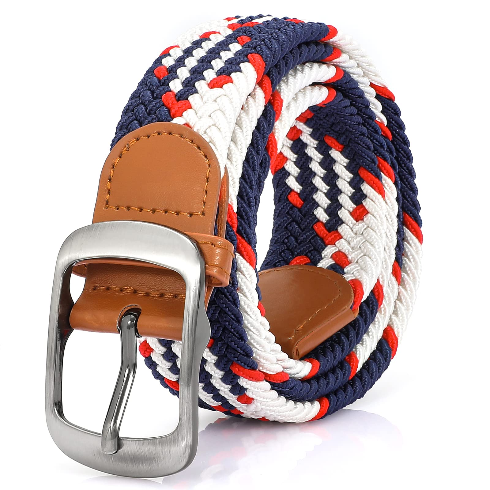XZQTIVE Braided Belt Stretch Belt for Men and Women Multicolored Woven Golf Belt Elastic Jean Belts
