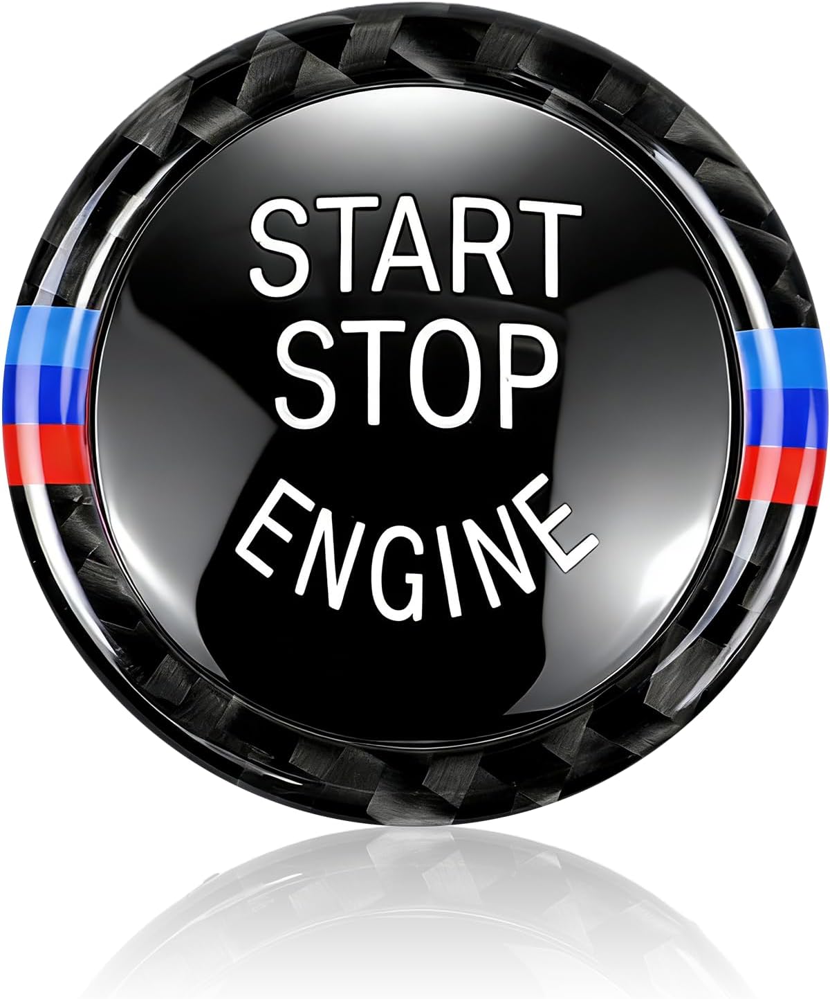 Engine Start Stop Button Cover for 1 3 5 Series E90 E92 E93 E60 E70 E89 X1 X3 X5 X6 Z4 2009-2012, One-Key Start Interior Push Start Trim Ring Scratch-Resistant Decoration for Car Dashboard (Black)