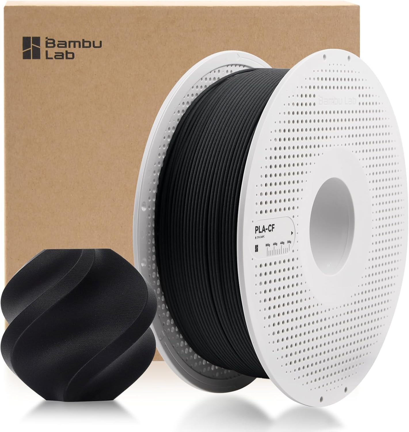 Bamboo Original 1.75MM PLA-CF Carbon Filament with RFID High Accuracy for Assembly Parts for Bambu Lab X1,P1 P2S,H2D AMS 3D Printer (Black (14100))