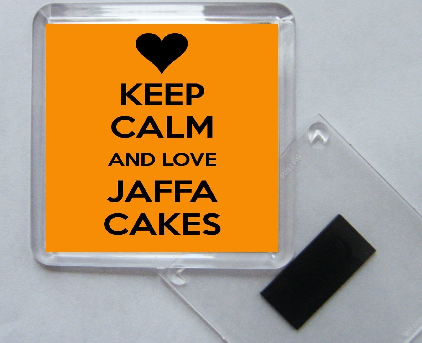 Keep Calm and Love Jaffa Cakes Square Acrylic Fridge Amazon