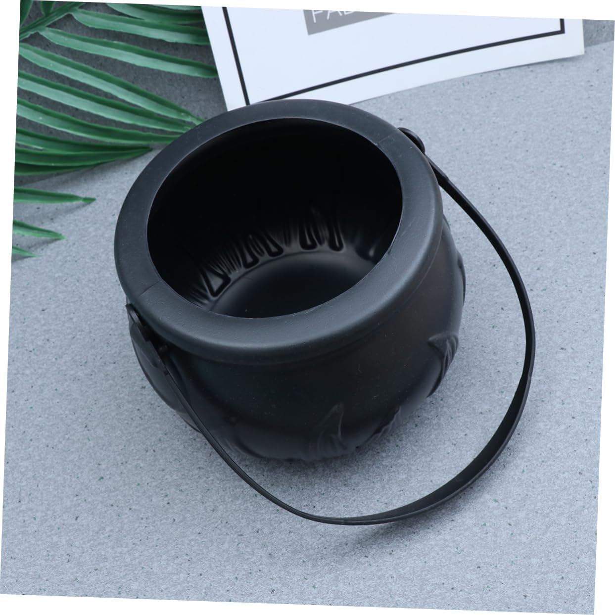 4pcs Halloween Witch Bucket Plastic round Basket Candy Holder for Kids