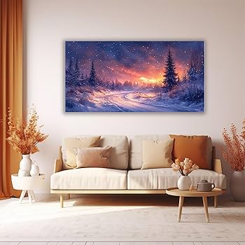 絵画 インテリア　絵　額付き (白）油絵　uF6-062903　風景（冬景色） 絵画 インテリア 絵 額付き (白）油絵 uF6-062903 風景（冬景色