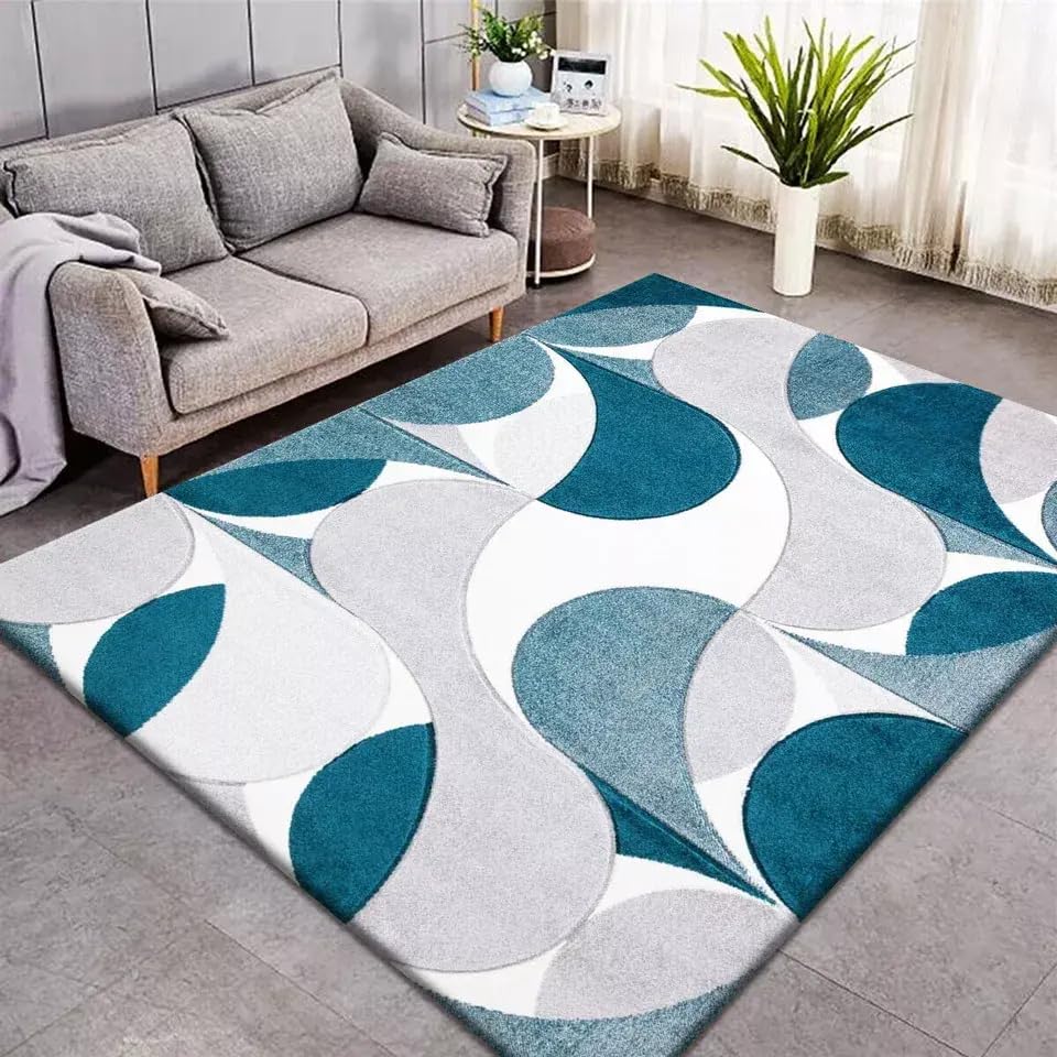 Online Bedding store Area Rugs – luxury Beautiful Carved Modern Area Rugs - Solid Design carpet for hallway Non Slip Rug (Emerald, 60cm x 110cm (2'0″x3' 7″))