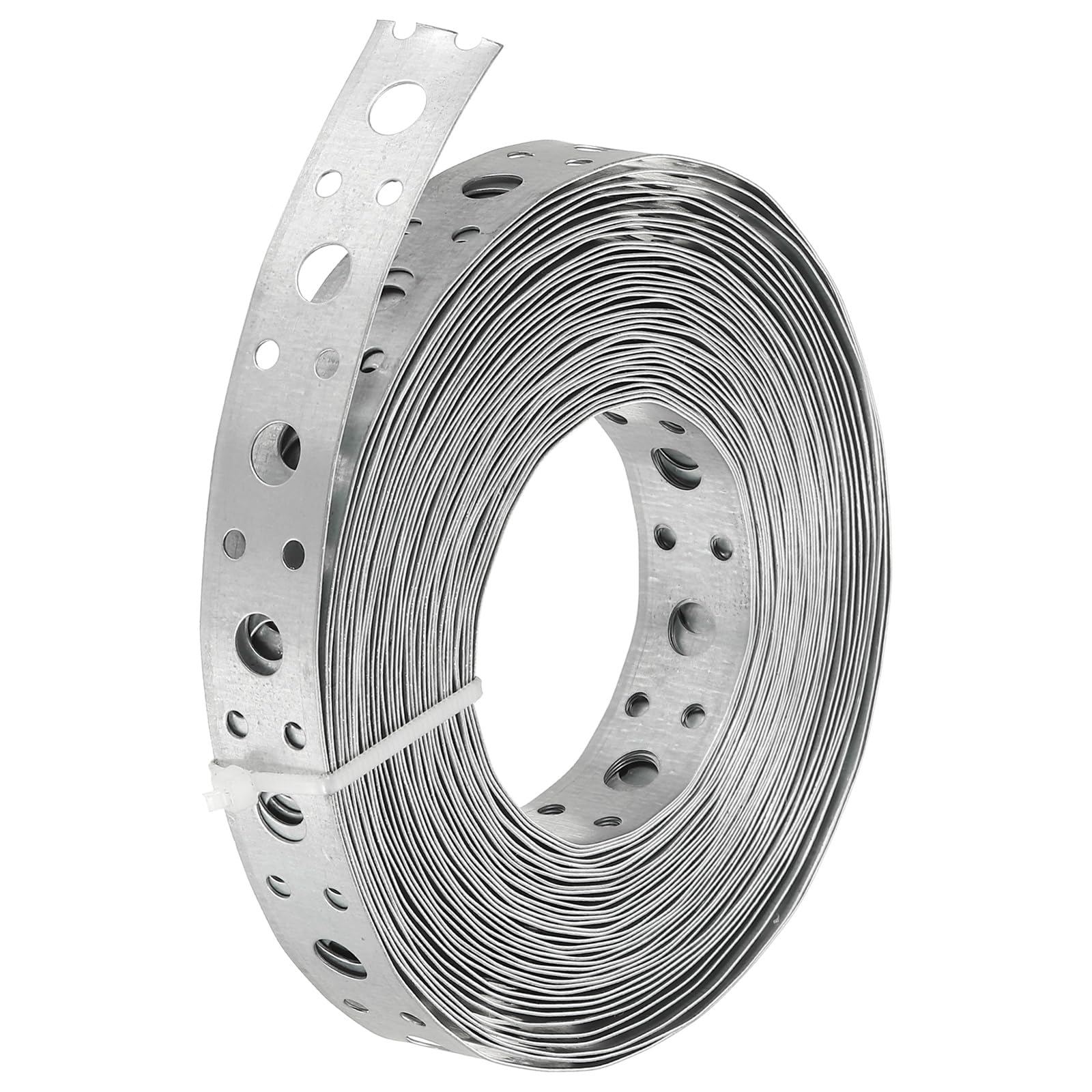 Feuillard perforé acier 0,6 mm attache métallique avec trous pour tuyauterie