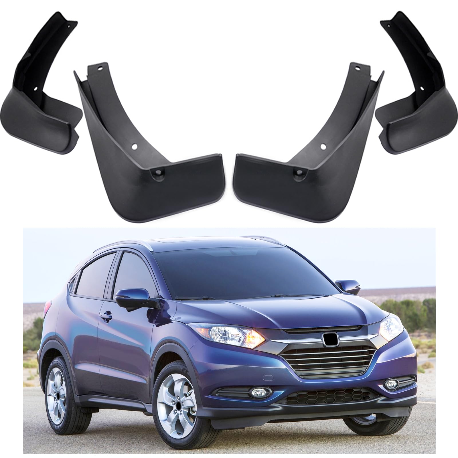 Car Mudguard Fender Mud Flaps Splash Guard Compatible with 2016-2022 Honda HR-V LX/EX/EX-L (No Sport Models)