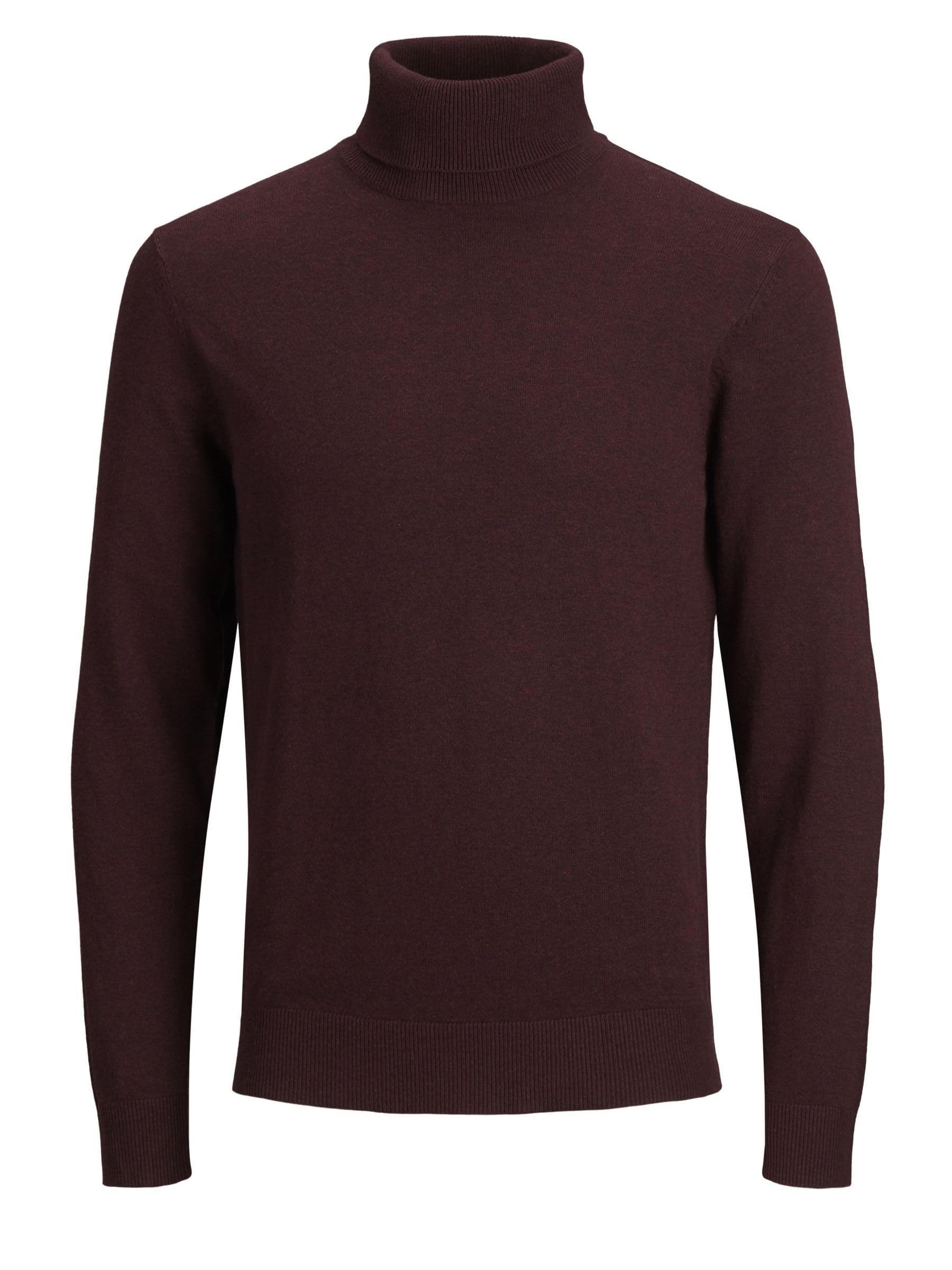 JACK & JONES NOS Men's Jjeemil Knit Roll Neck Noos Turtleneck, Red (Port Royale Detail: Melange), XX-Large