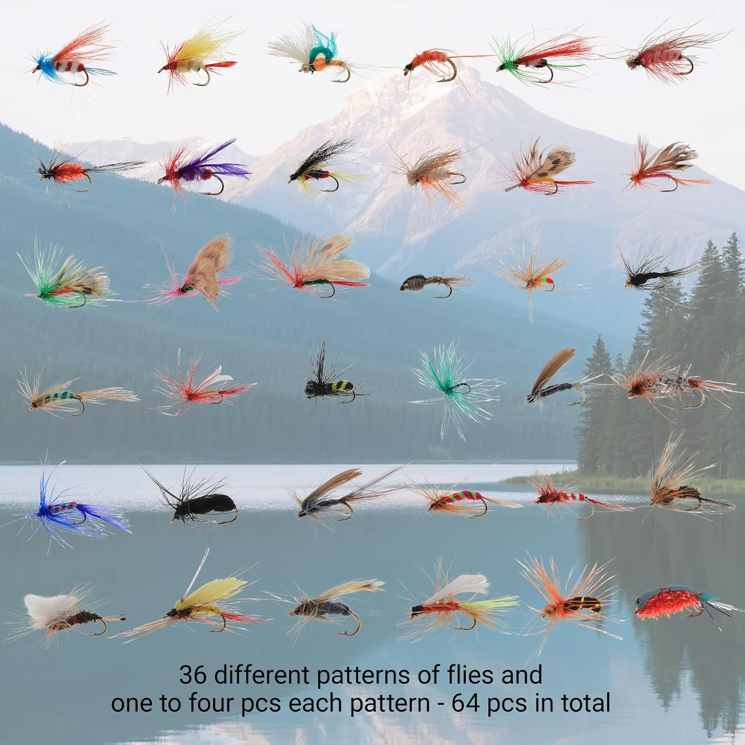 Fly Fishing Kit, Handcrafted Dry Wet Flies with Realistic Lure Design Ready | Fly Fishing Kit, Handcrafted Dry Wet Fly Lures Streamer Flies for Trout Bass Salmon, Portable Tackle Set for Freshwater