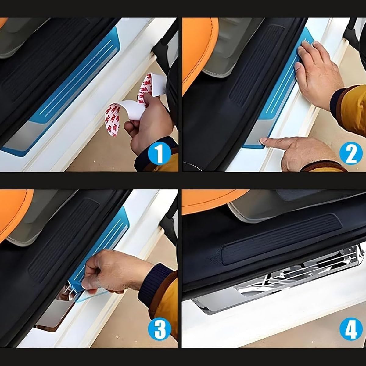 4 Piezas Protectores Umbral Puerta Coche para Subaru Crosstrek 2025 2024 2023, Material de Acero Inoxidable Decoración para Estribos Protector Coche,B/Silver