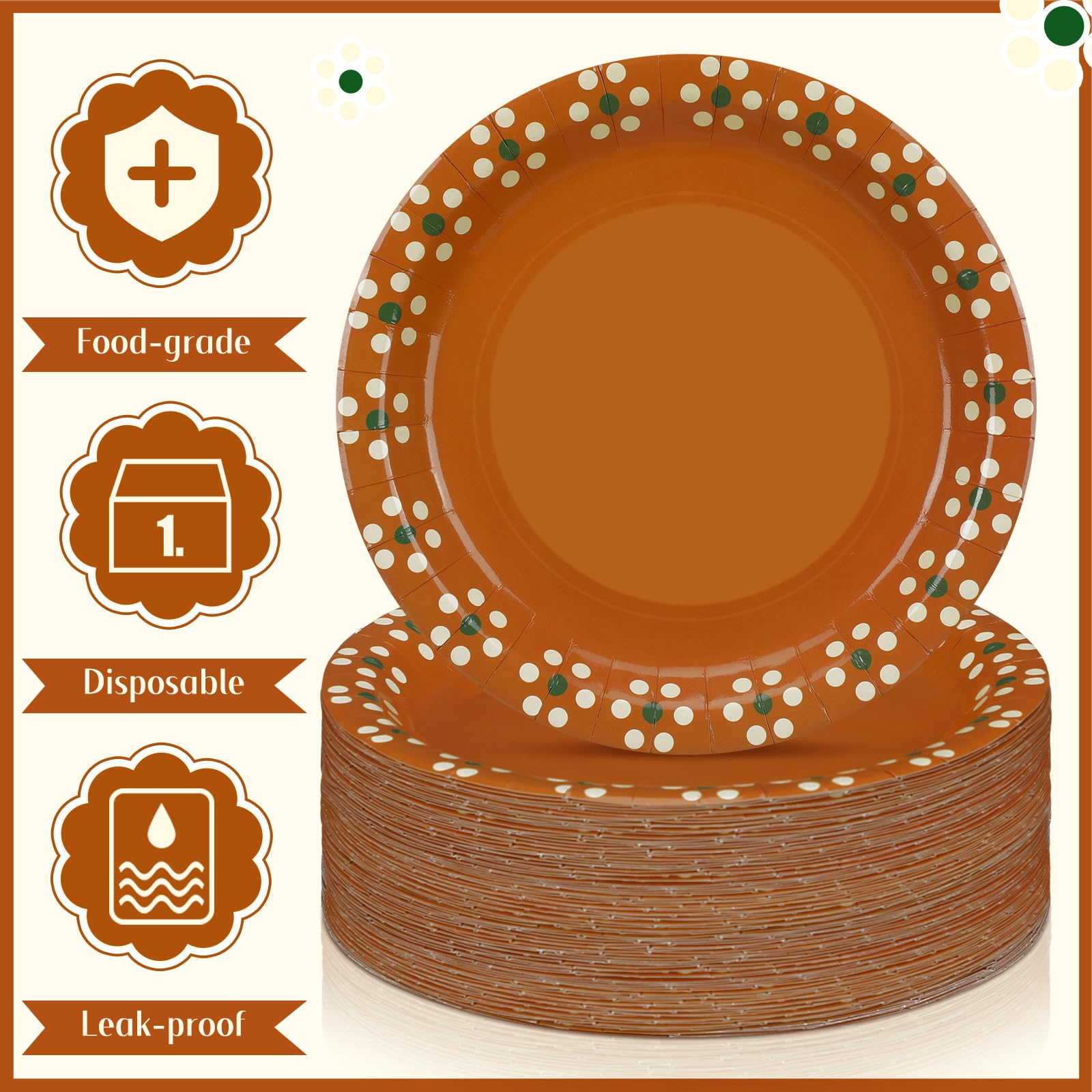 Yungyan 50 platos de fiesta Cielito Lindo de 9 pulgadas, platos de barro, mexicanos, platos de papel, baby shower, Cielito Lindo, suministros de fiesta, plato mexicano, terracota, flor, arcilla