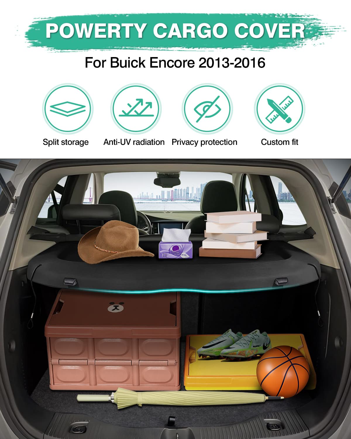 For Audi Q5 2010-2018 Black Retractable Trunk Cargo Cover Luggage Shade