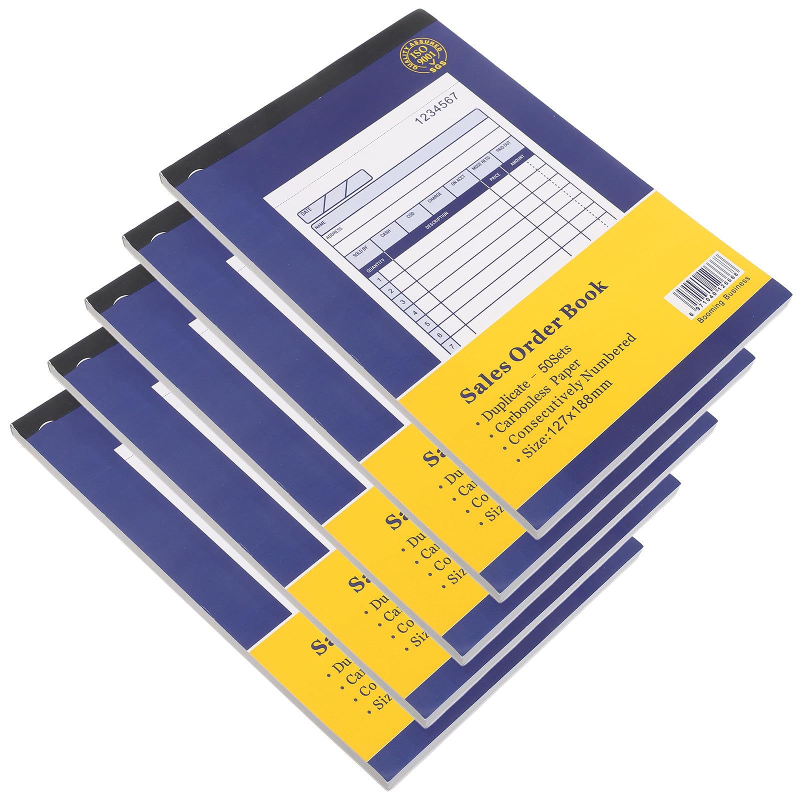 GALPADA Carnet de Commandes en Deux Parties 2 Volets Bloc-Notes 5 Exemplaires Registre de Gestion des Reçus pour Petites Entreprises Suivi des Factures et Commandes Usage Commerce et