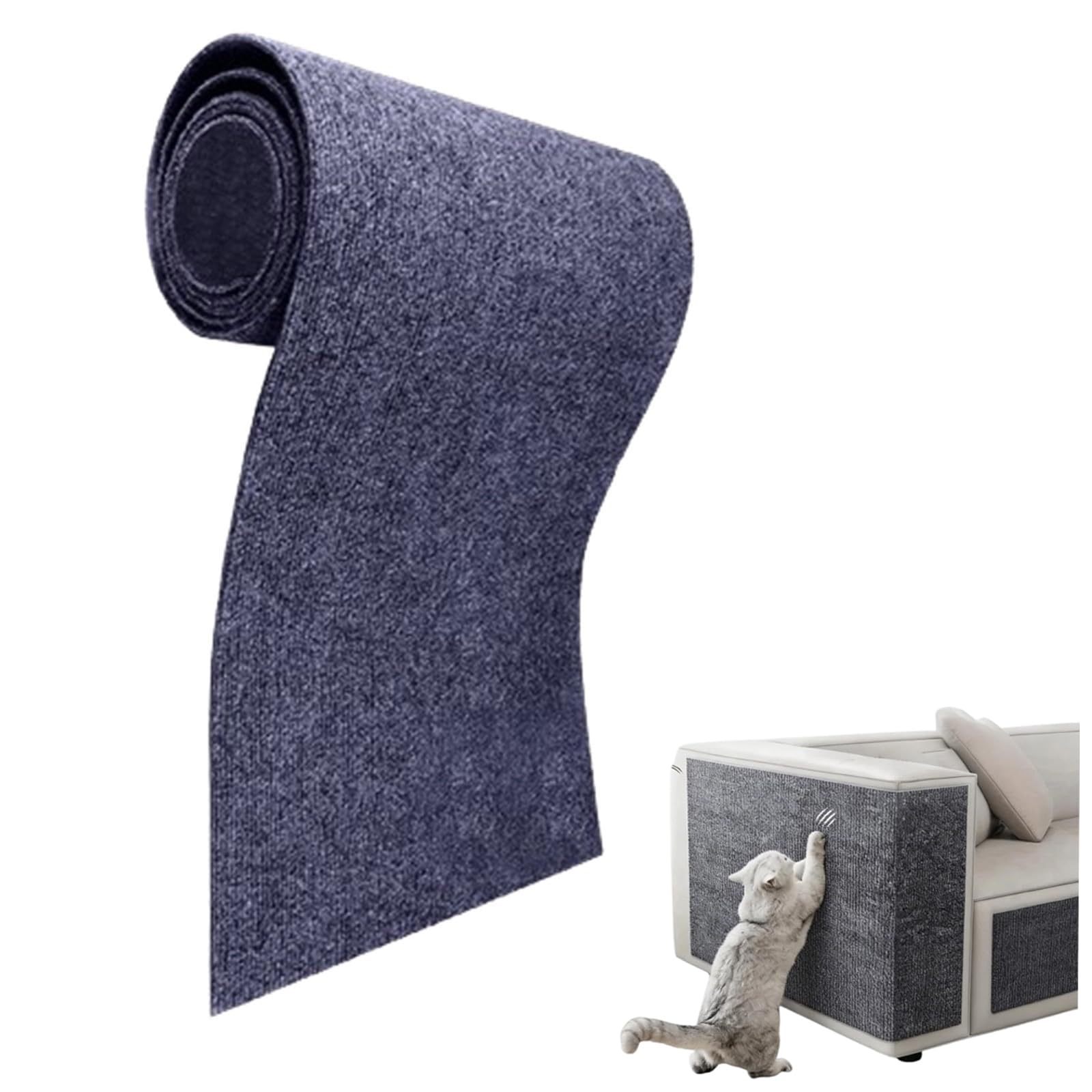 Scratching Mat For Cats Self-Adhesive Scratch Mat Cat DIY Trimmable Carpet Mat, Anti-Scratch Furniture Protectors, Wall Scratching Boards for Carpets, Sofa, Walls (Dark Blue, 30 * 60cm)