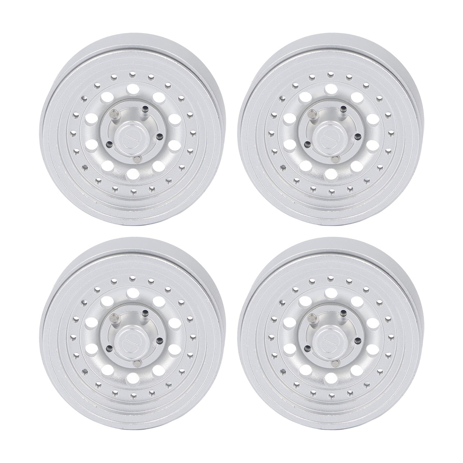 Cryfokt Set di Cerchi RC Beadlock Premium da 1,9 Pollici per la Serie Axial SCX10 - Costruzione in Lega di Alluminio Ideale per la stabilità Fuoristrada - 4 unità (SILVER)