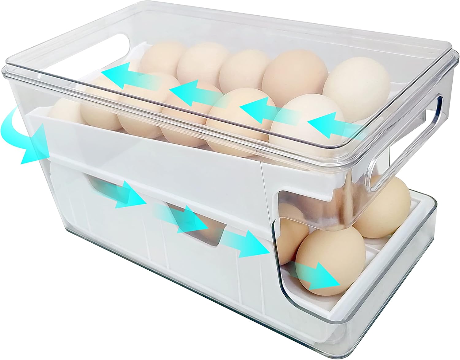 Kitchen Rolling Egg Holder for Refrigerator, Virmate Roll