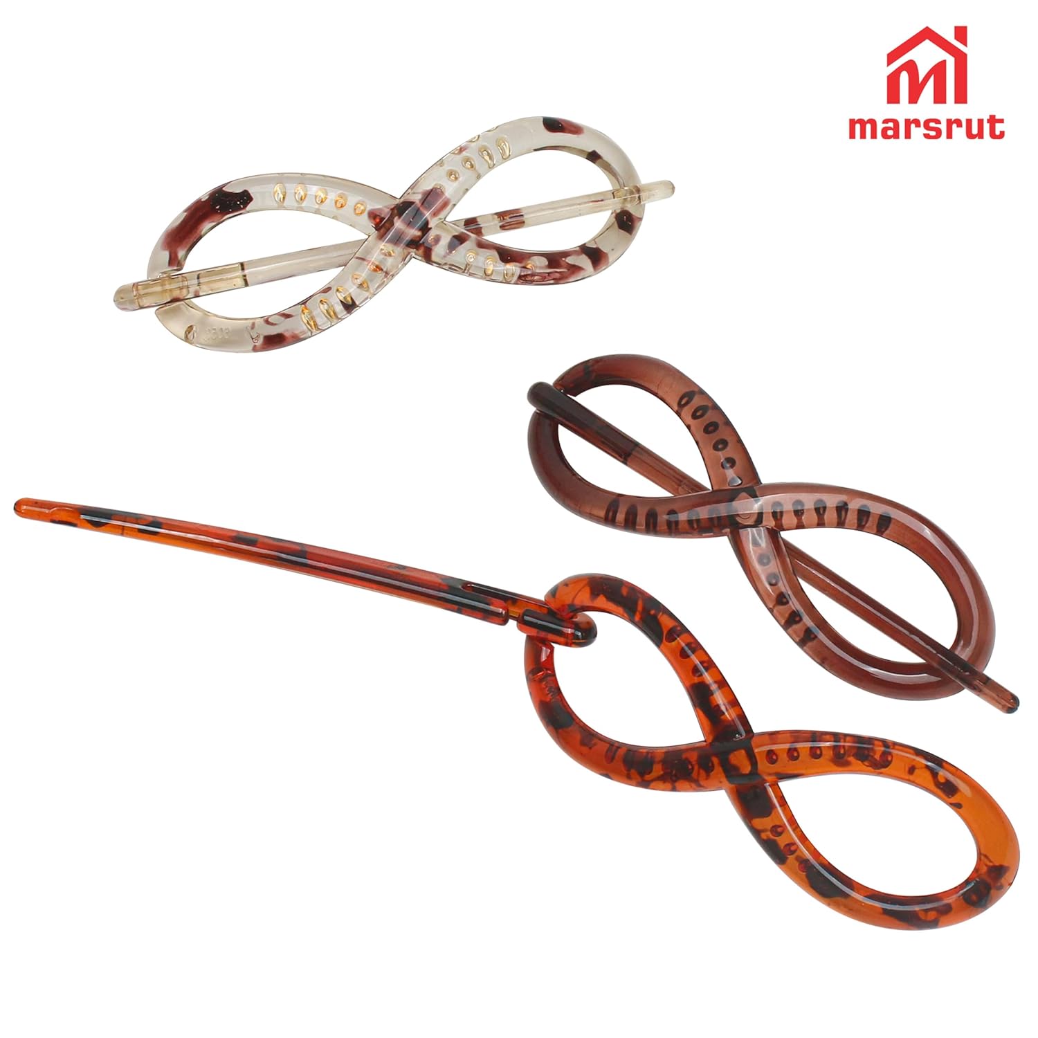 3pcs Hair Clip with Stick, Hair Slides Accessories for Women Girls, Small Size French Classic Twist Tortoise Shell Hair Slider Cover Holder, 4.13"L, Barrette Pin for Thru Thin Medium Bun, No Slip - Image 9