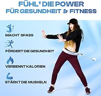 WELLRELAXX Okos Hula Hoop Számláló Funkcióval - Csendes Súlyozott Karika Fogyáshoz és Edzéshez - Állítható Méret 70-110 cm - Világoskék 6