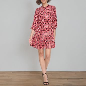 Eliza J Womens 3/4 Sleeve Crew Neck Short Dress