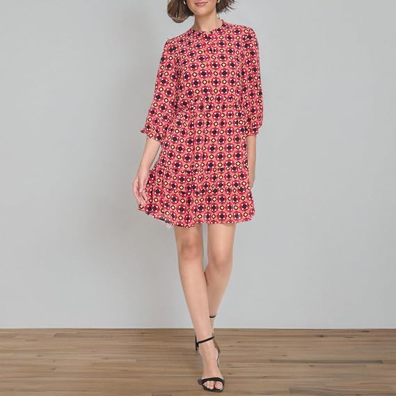 Eliza J Womens 3/4 Sleeve Crew Neck Short Dress