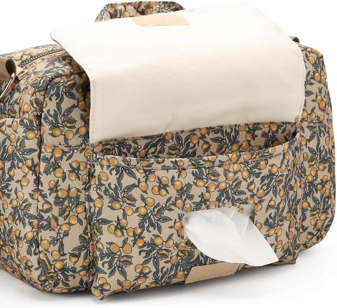 Quilted Diaper Bag Tote Floral Baby Hospital Bag Cute Mommy Bag Crossbody Pañaleras Para Beb