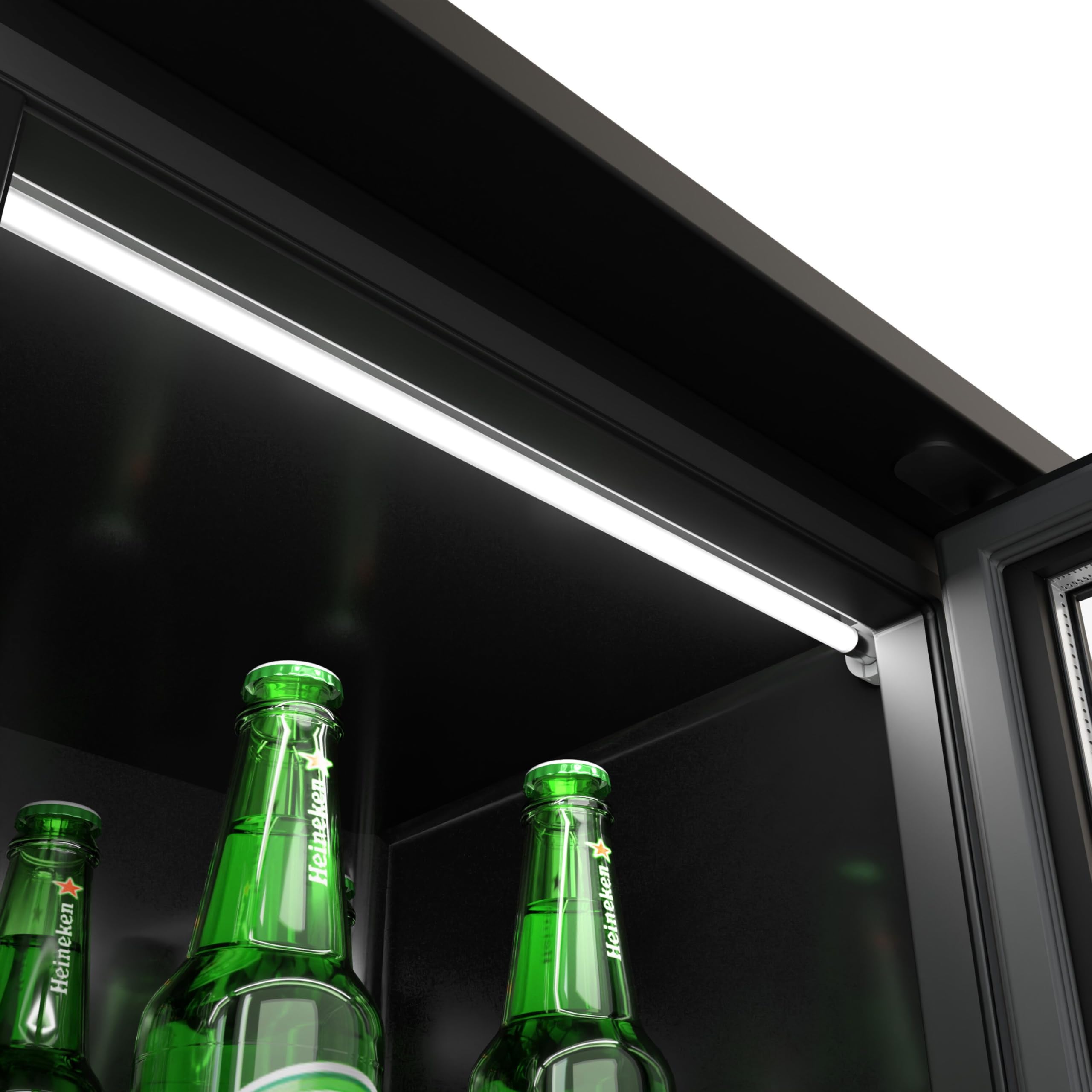 GGM Gastro | BKTG320S | Barkühlschrank - 1330mm - 320 Liter - mit 3 Glasflügeltüren - Außen & Innen Schwarz