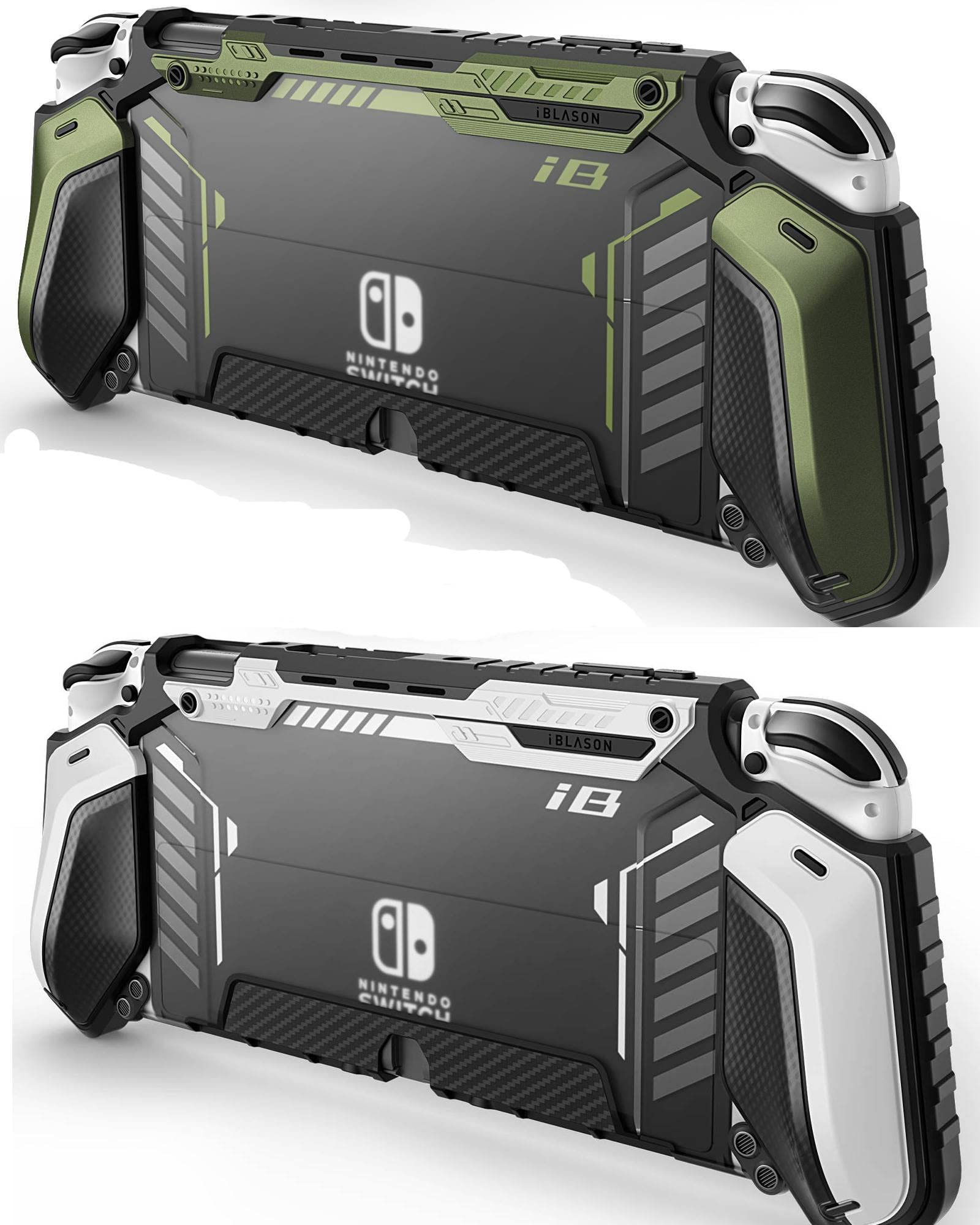 i-Blason Armorbox for Nintendo Switch OLED Case (White & Green)